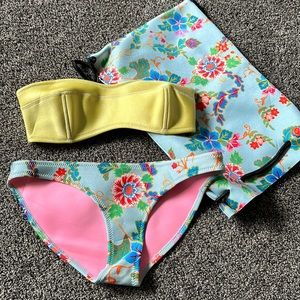 NWOT Triangle Neoprene Bikini With Bag